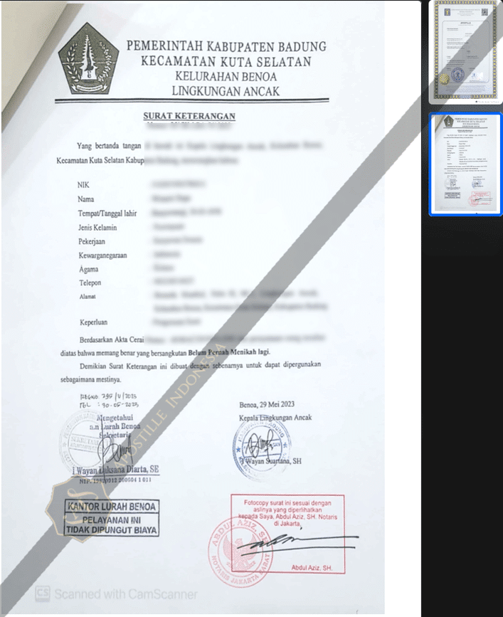 belum menikah indonesia apostille non married non married certificate apostille indonesia 2025 fast new